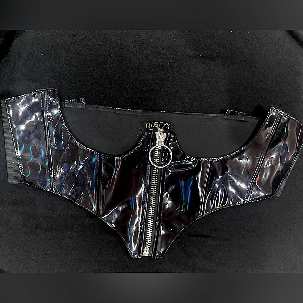 Clubexx black vinyl underbust with a. Rainbow reflection